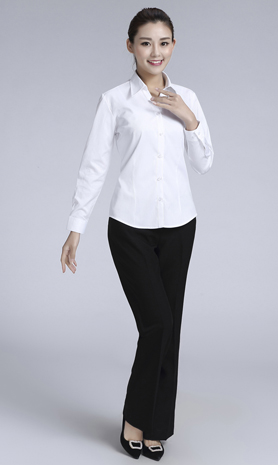 白色條紋女款滌